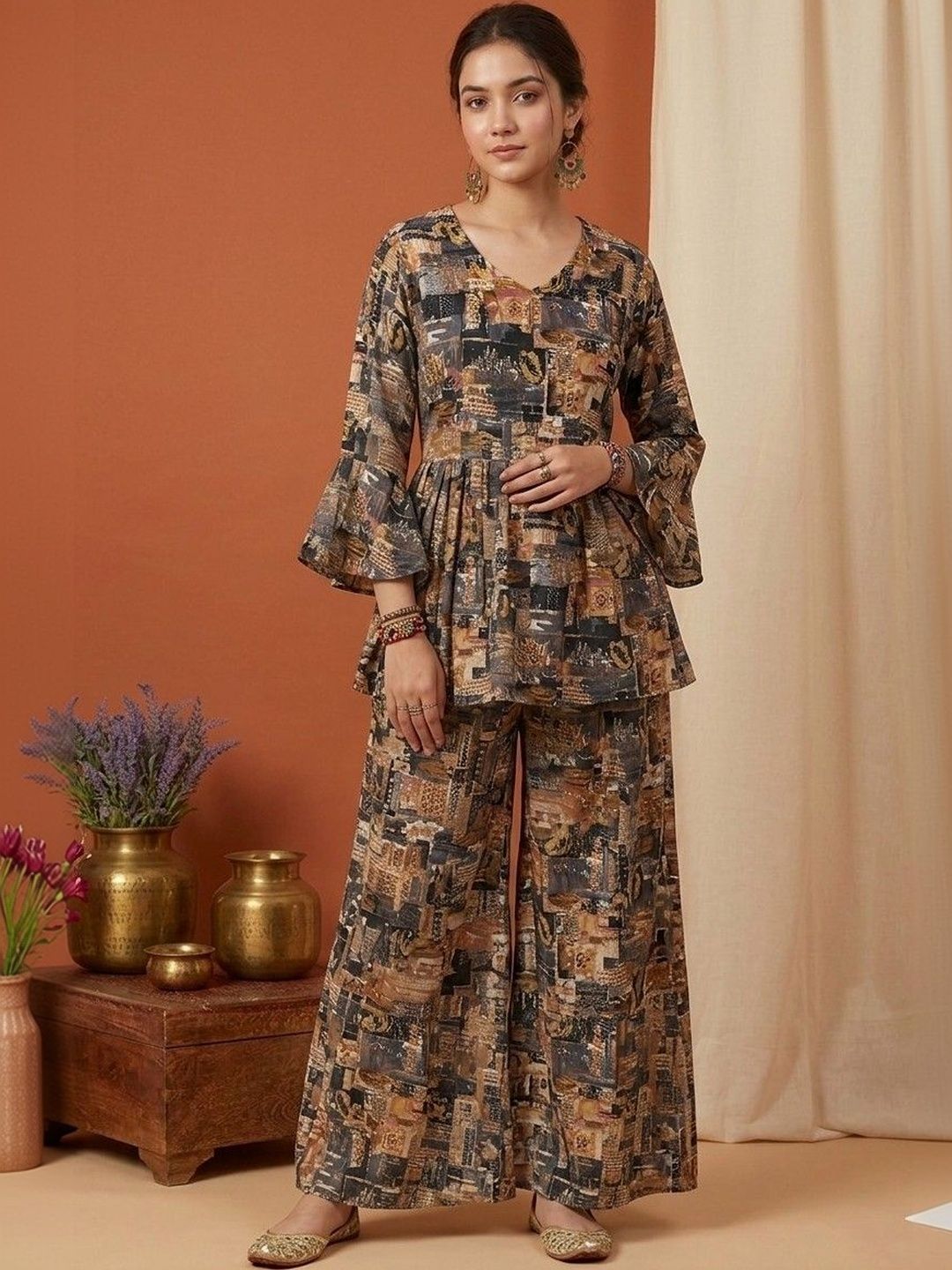 Vagmi Printed Top with Palazzos