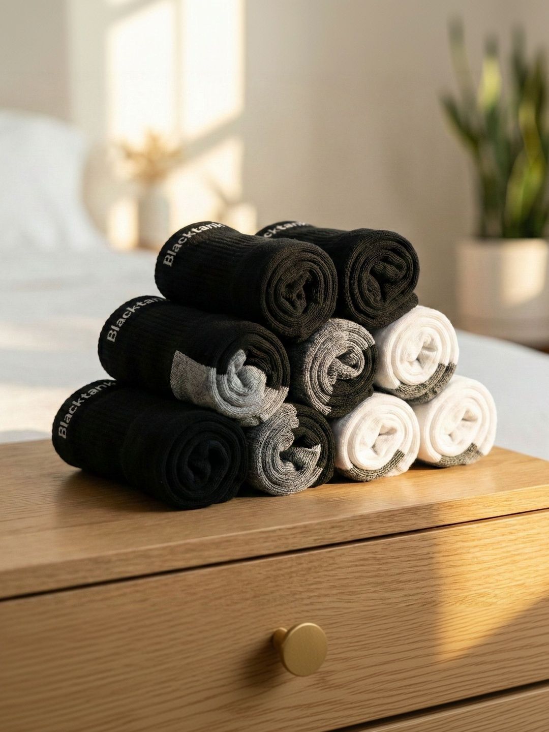 Blacktank Men Pack of 6 Cotton Colourblocked Ankle Length Socks