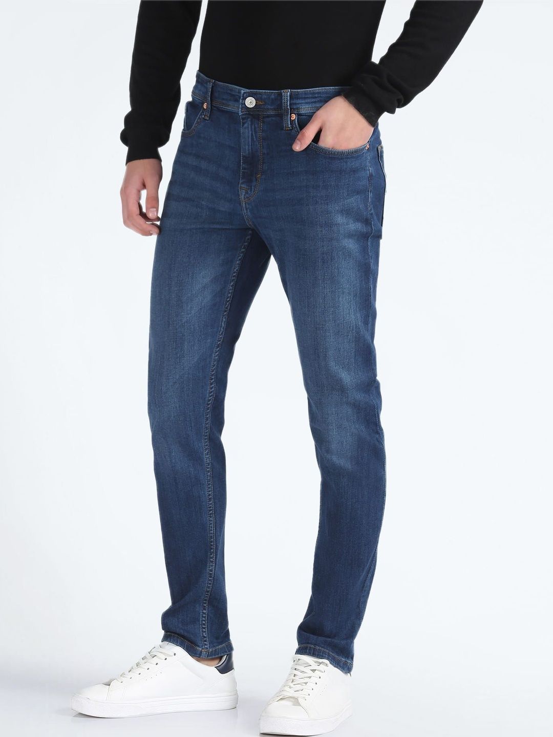 Men Clean Look Jeans Flying Machine Men Clean Look Light Fade Tapered Fit Stretchable Jeans