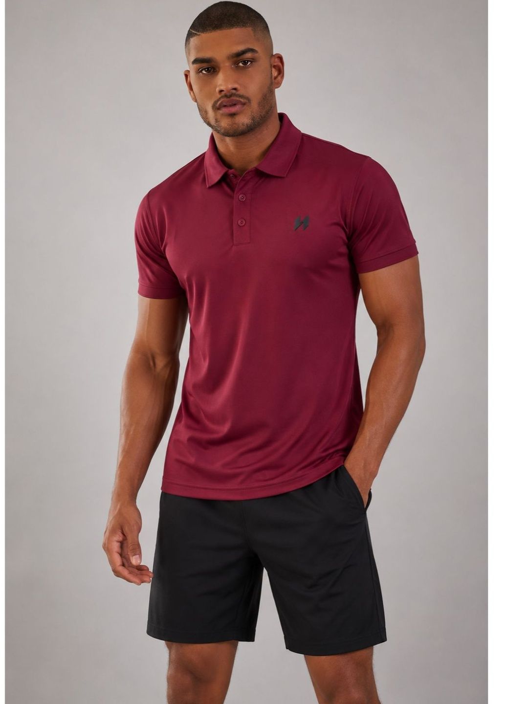 HUMAN SPIRIT Men Brand Logo Polo Collar T-shirt