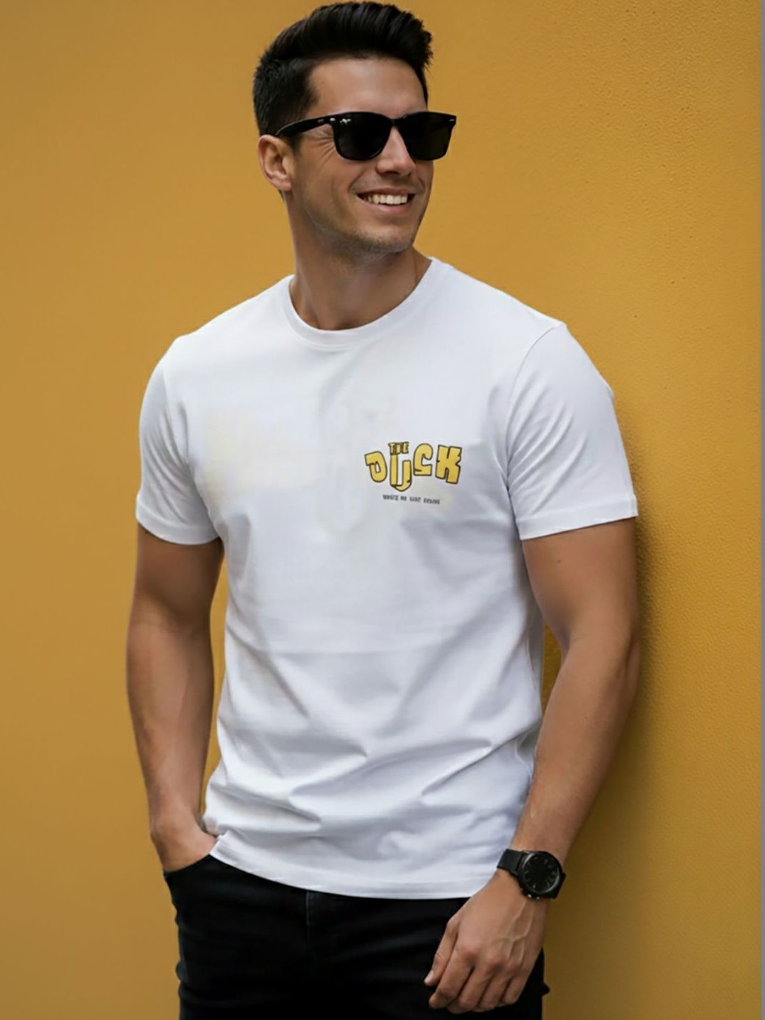 HERE&NOW Men Typography Printed T-shirt