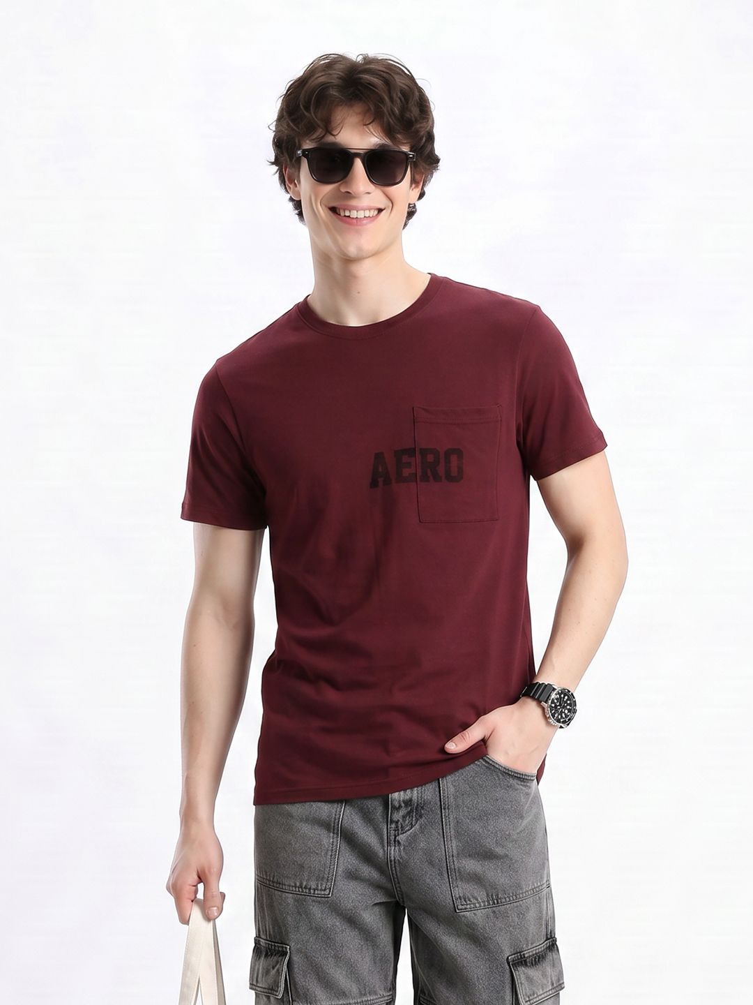 Aeropostale Brand Logo Printed Pure Cotton T-shirt