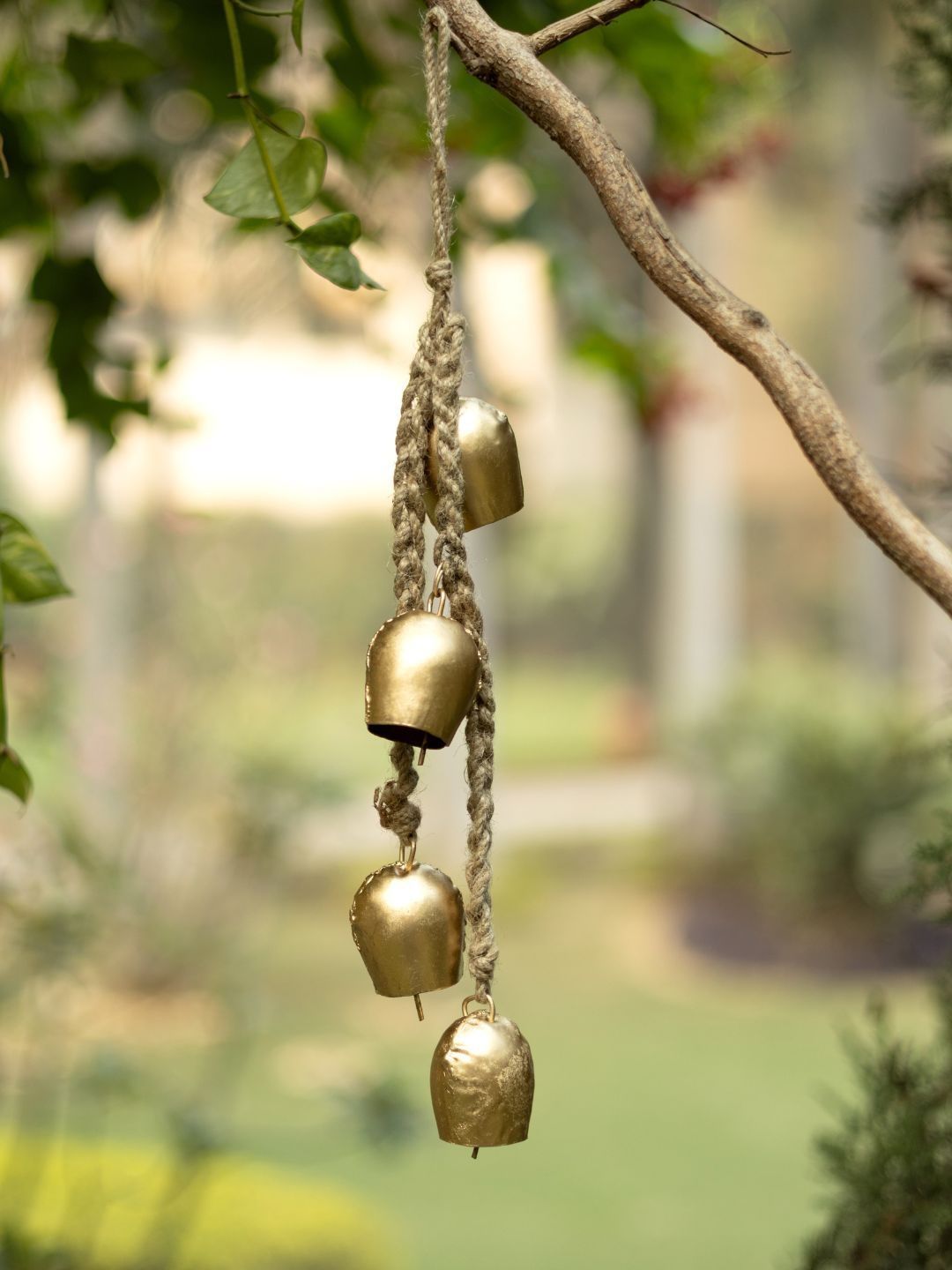 DULI Beige Wall Hanging Windchime With Hanging Cowbells