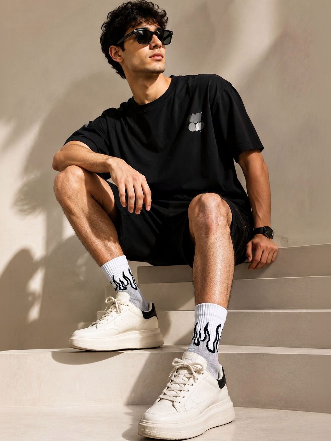 Blacktank Men Pack of 3 Cotton Patterned Above Ankle Socks