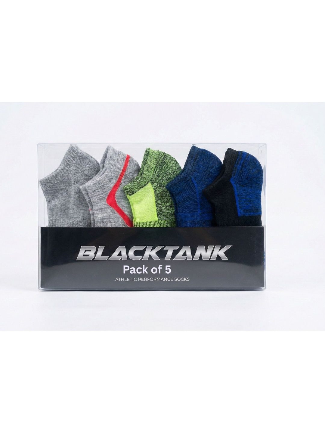 Blacktank Men Pack of 5 Cotton Colourblocked Ankle Length Socks