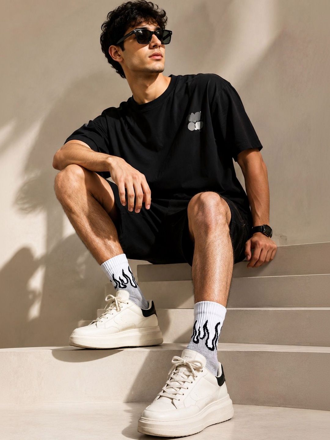 Blacktank Men Pack of 3 Cotton Patterned Above Ankle Socks