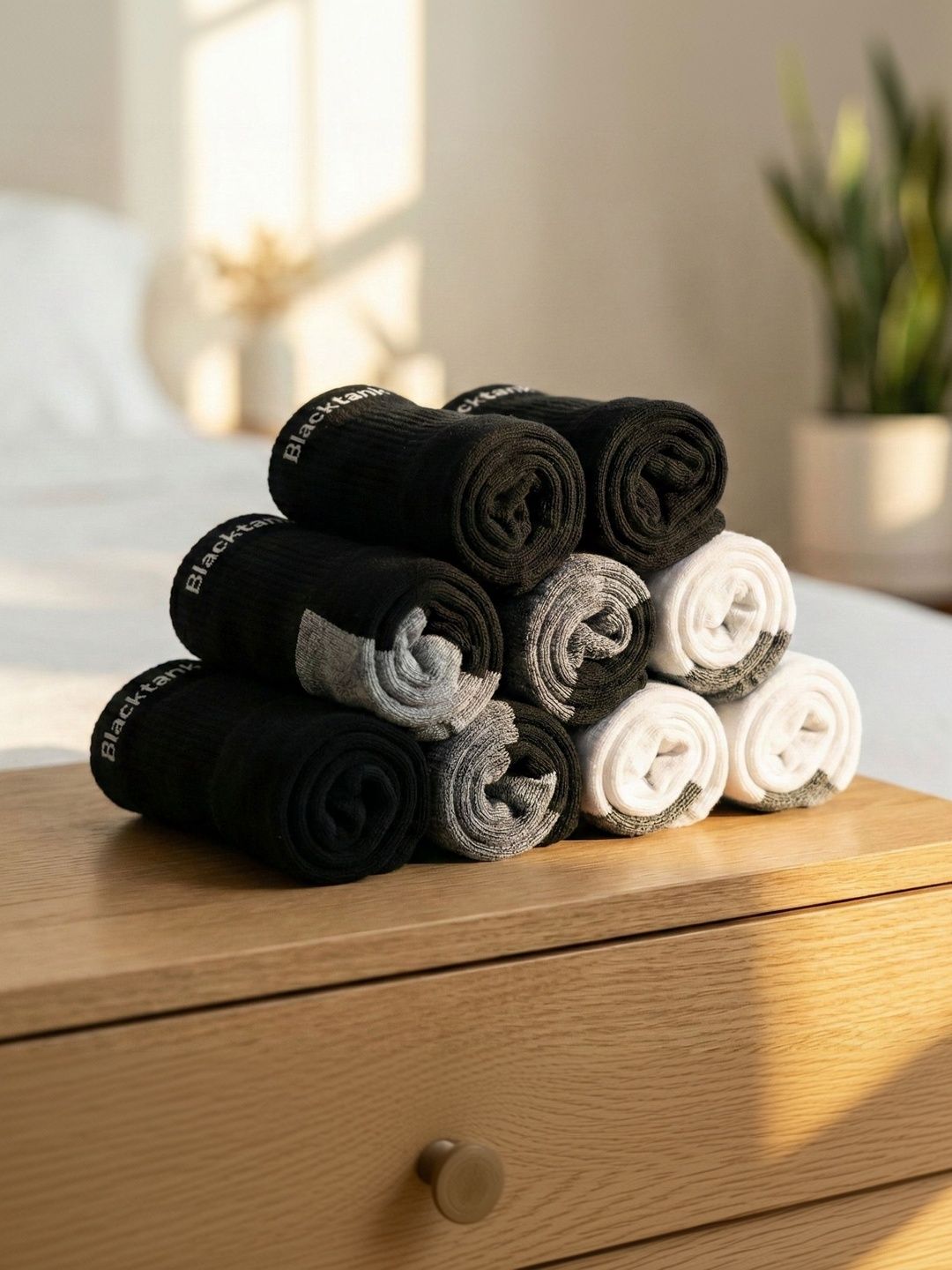 Blacktank Men Pack of 6 Cotton Colourblocked Ankle Length Socks