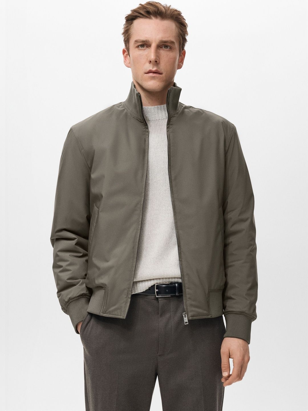 MANGO MAN Mock Collar Tailored Jacket
