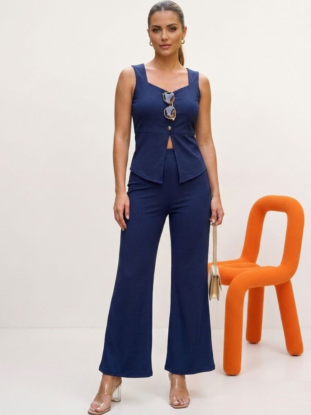 Neon Femme Self Design Top with Palazzos