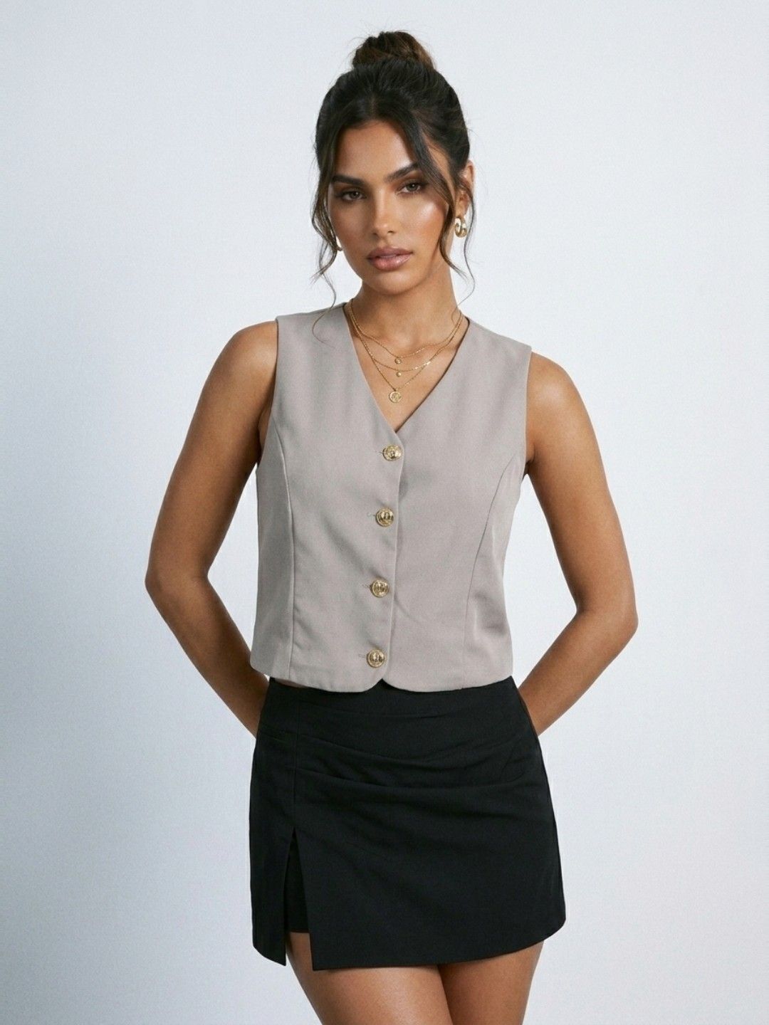 Phosphorus V-Neck Cotton Slim-Fit Waistcoat