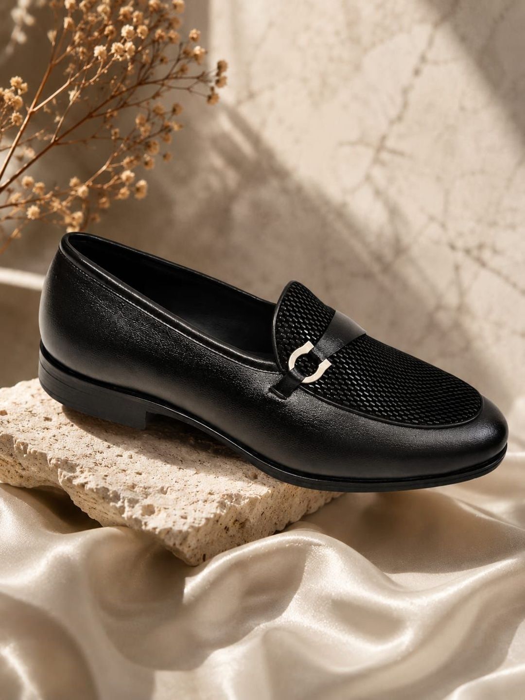 House of Pataudi Men Leather Formal Loafers