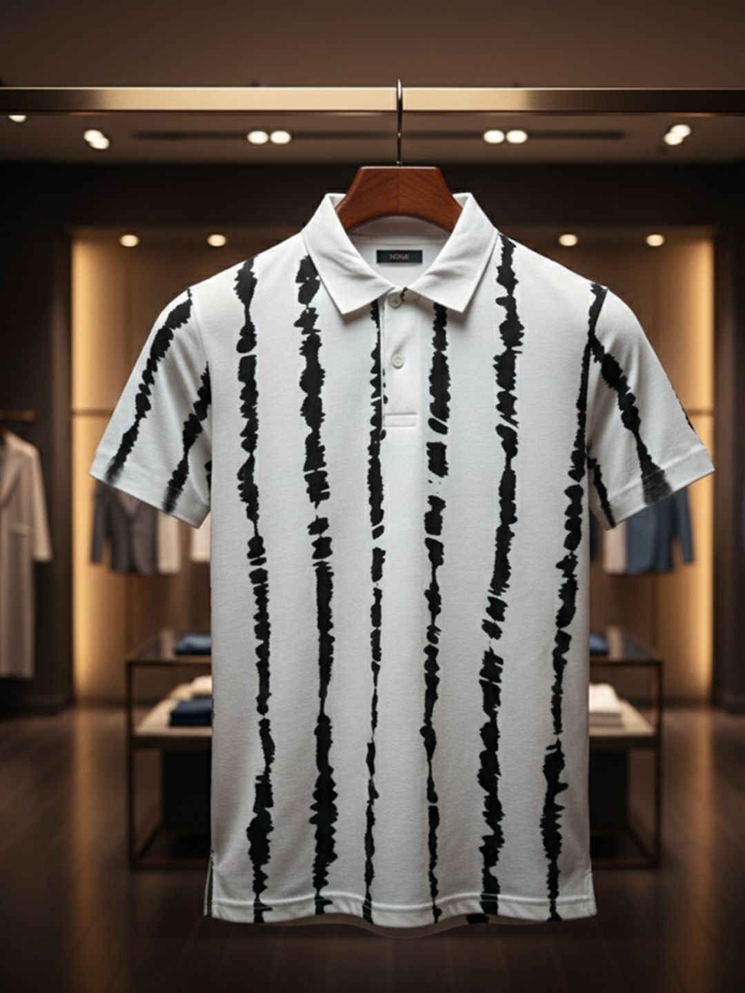 HERE&NOW Men Printed Polo Collar T-shirt