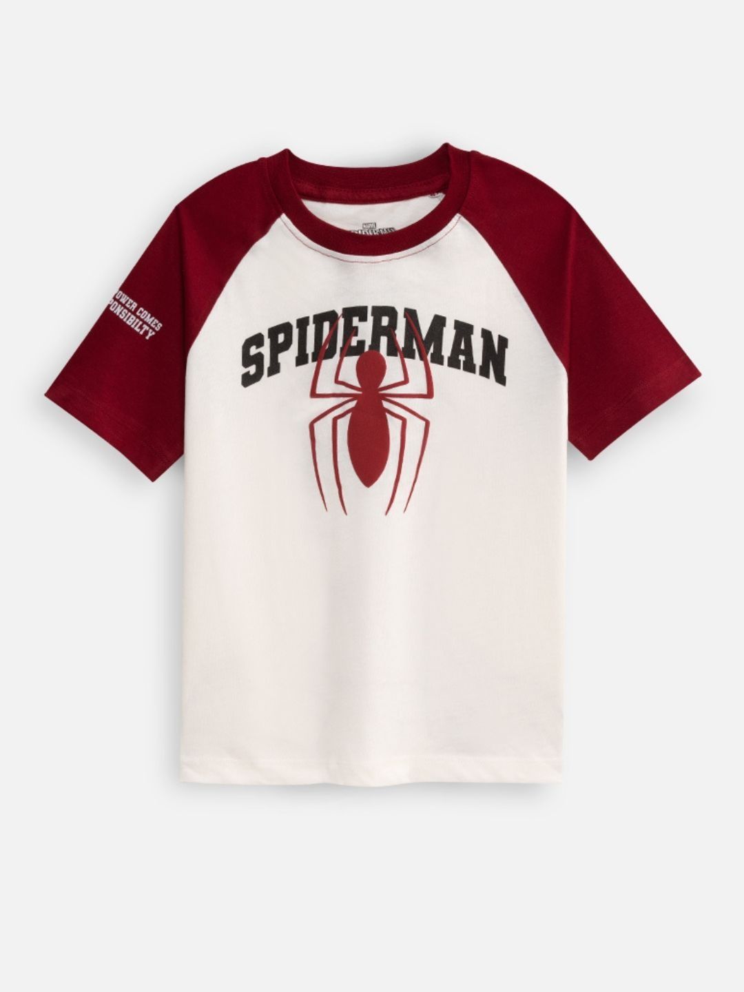 Nap Chief Kids Unisex Marvel Spiderman Printed Round Neck T-Shirt
