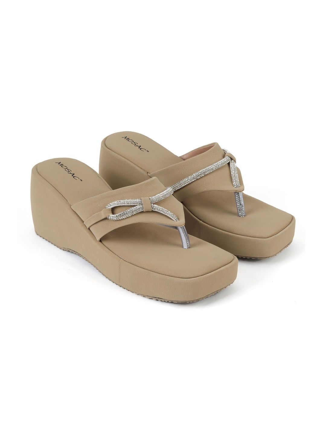 MOSAC Embellished Party Wedge Sandals