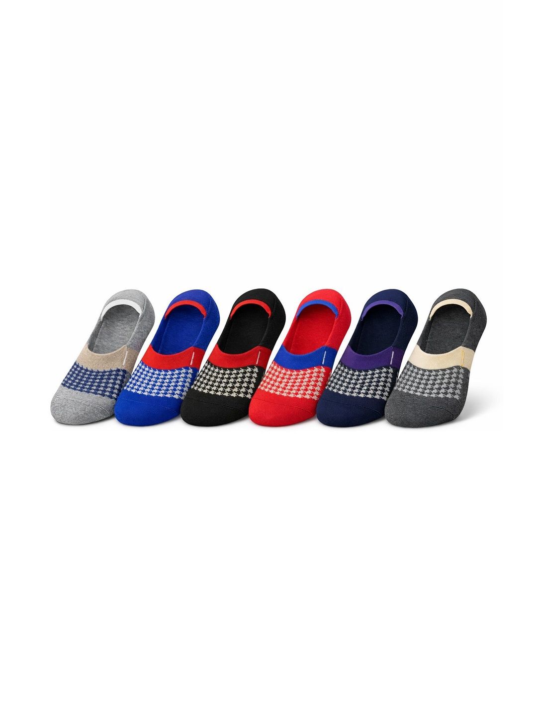 Blacktank Men Pack of 6 Cotton Patterned Shoe Liners Socks