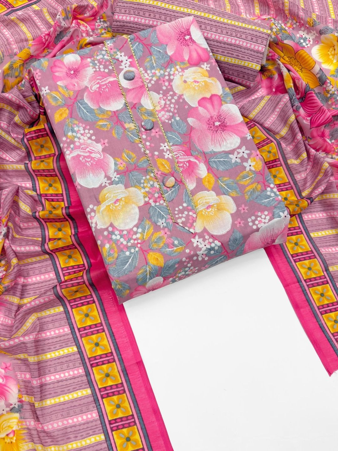 CLEMIRA Printed Pure Cotton Unstitched Dress Material
