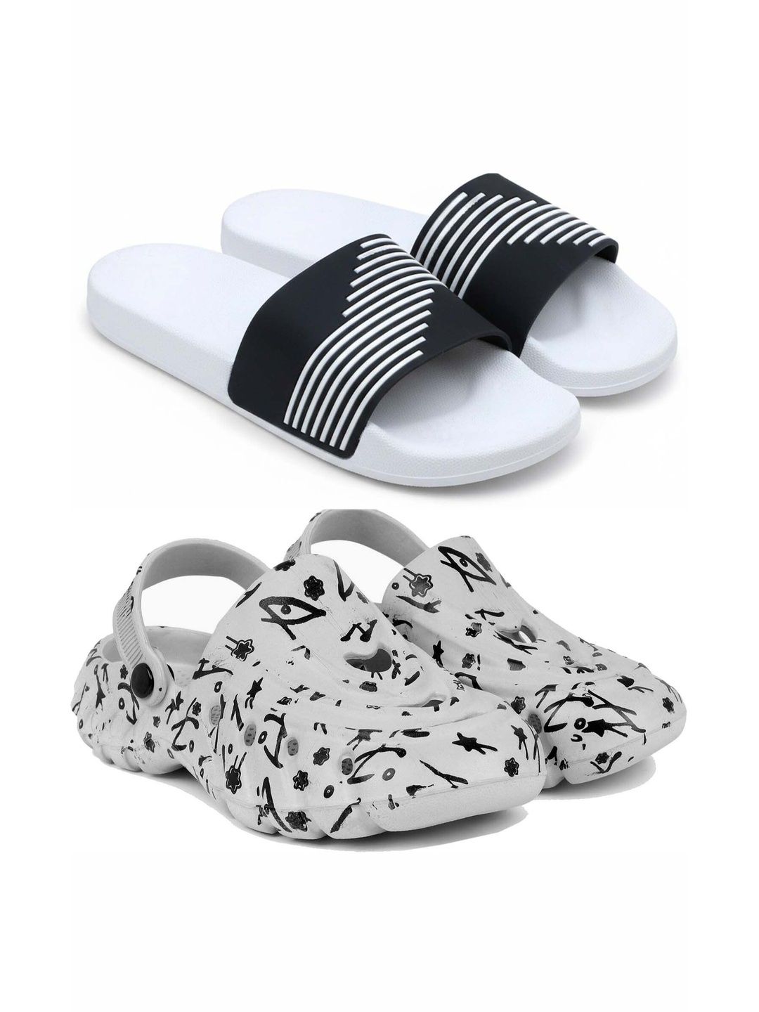 KAPYANSH Men Striped Sliders