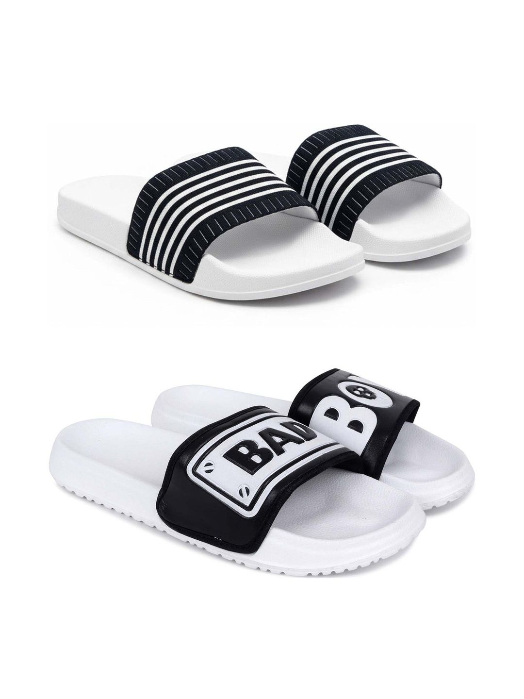 KAPYANSH Men Striped Sliders