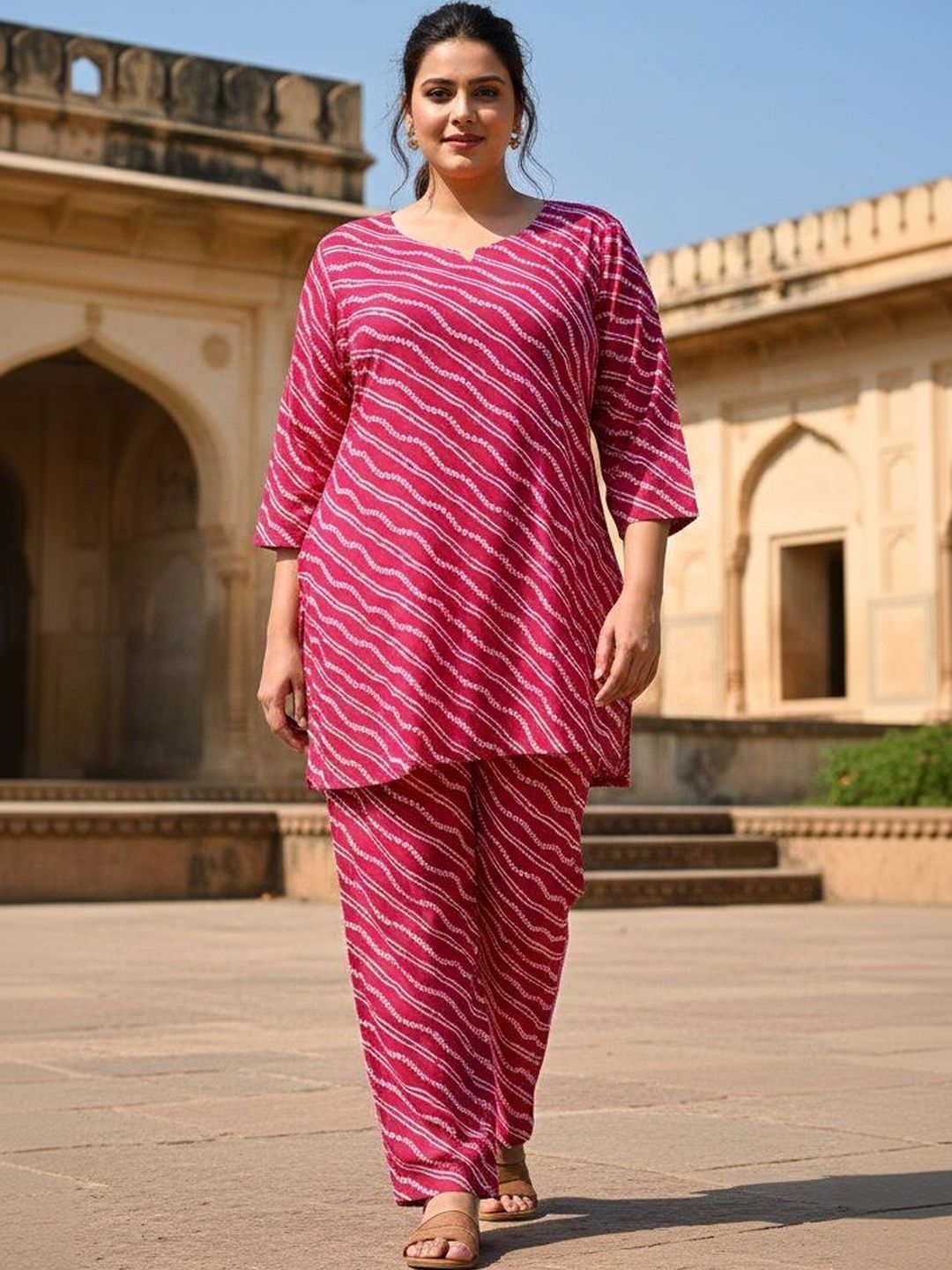Sztori Cotton Printed Tunic with Trousers