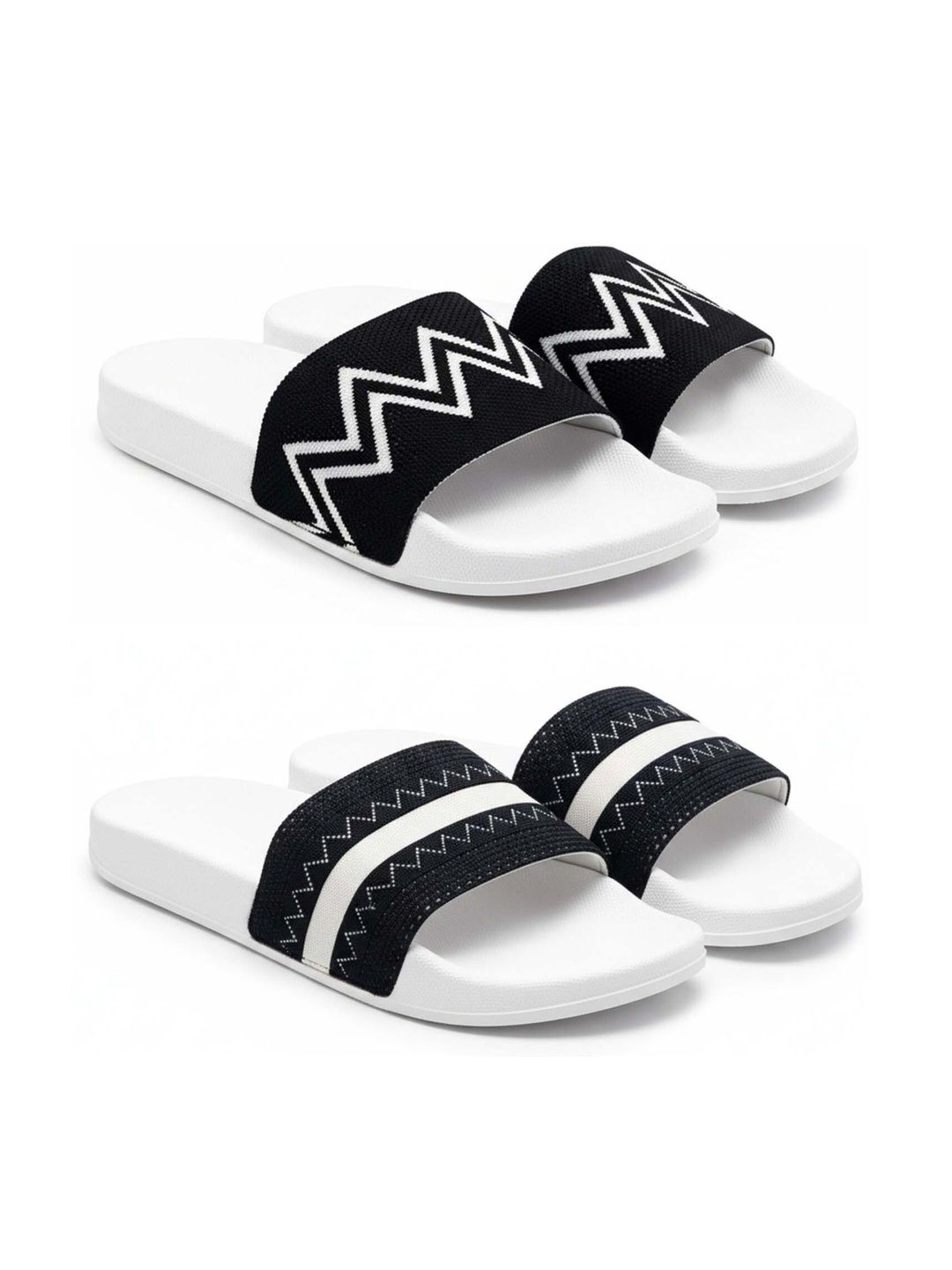 KAPYANSH Men Striped Sliders