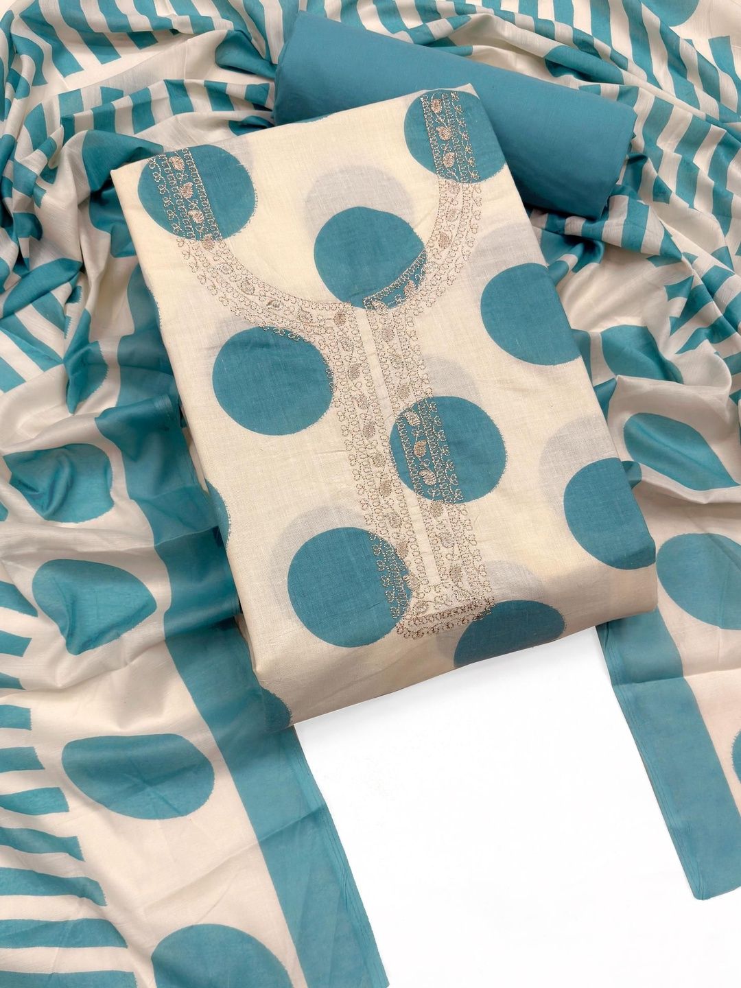 CLEMIRA Printed Pure Cotton Unstitched Dress Material