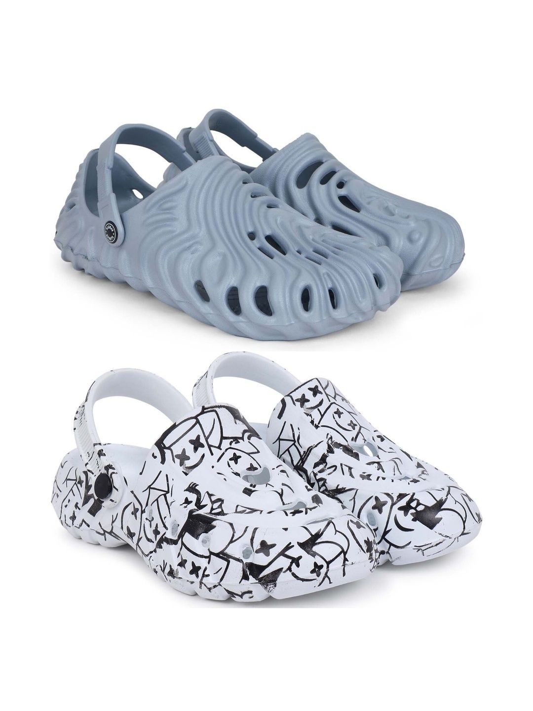 KAPYANSH Men Set Of 2 Printed Clogs