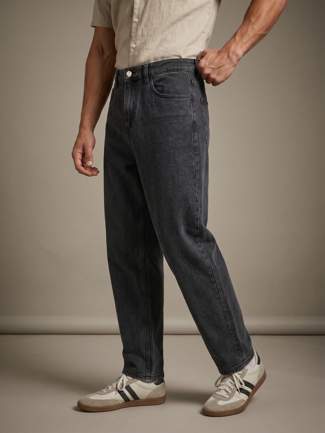 glitchez Men Barrel Fit Stretchable Jeans