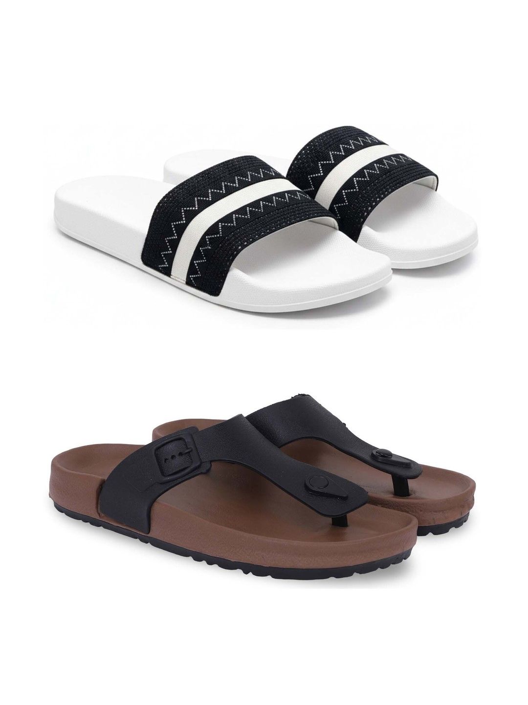 KAPYANSH Men Striped Sliders