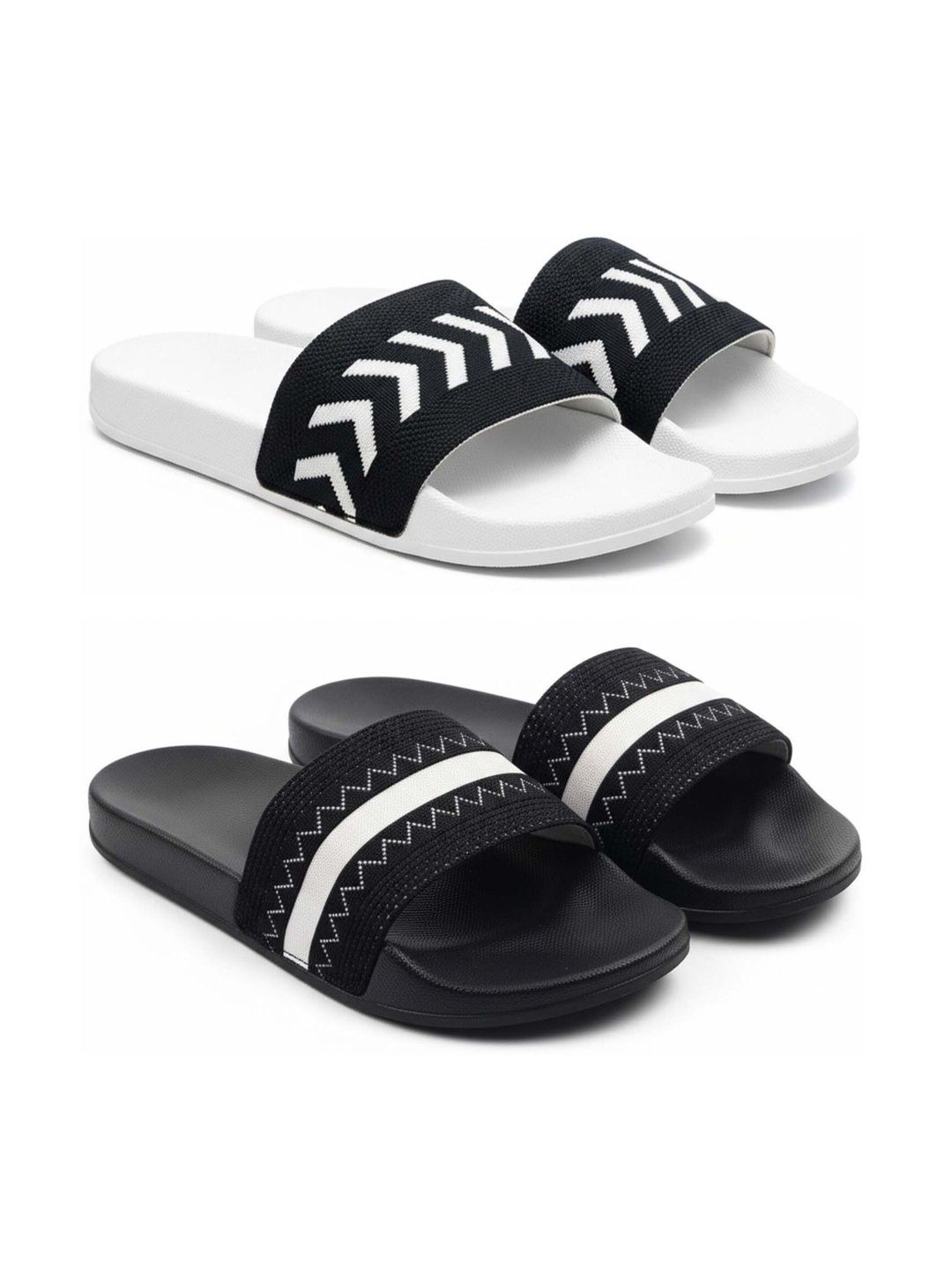KAPYANSH Men Striped Sliders