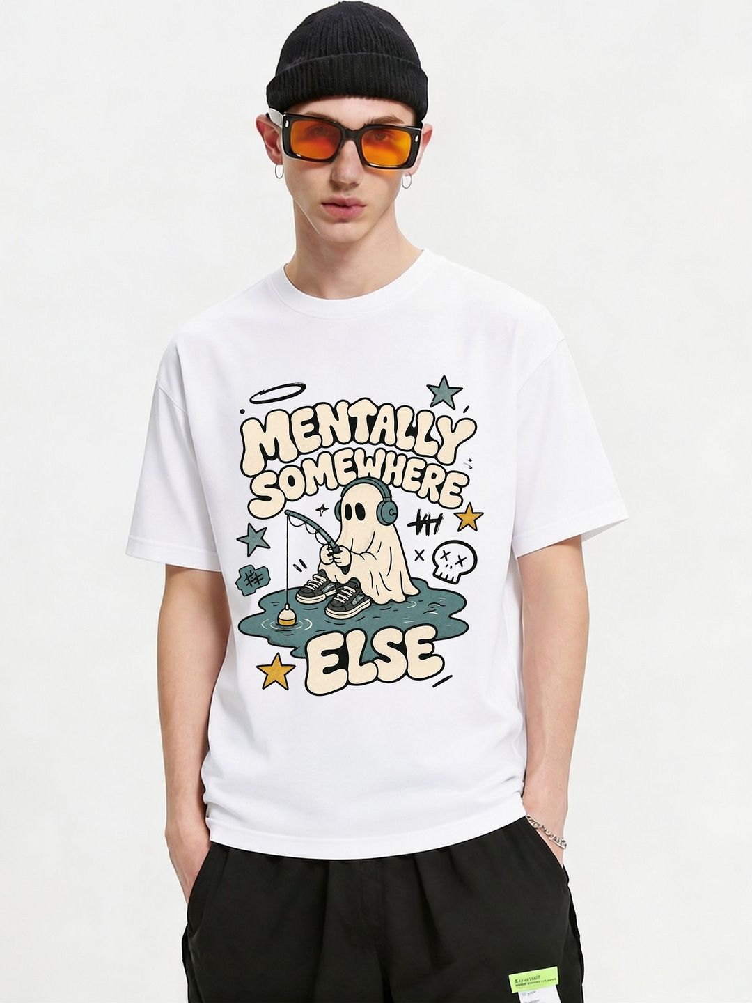 FARDA Unisex Printed Drop-Shoulder Sleeves T-shirt