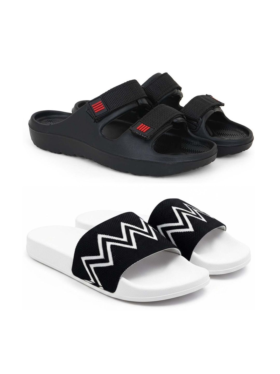 KAPYANSH Men Striped Sliders