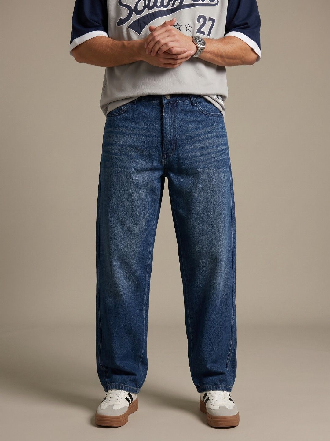 glitchez Men Mid-Rise Light Fade Jeans