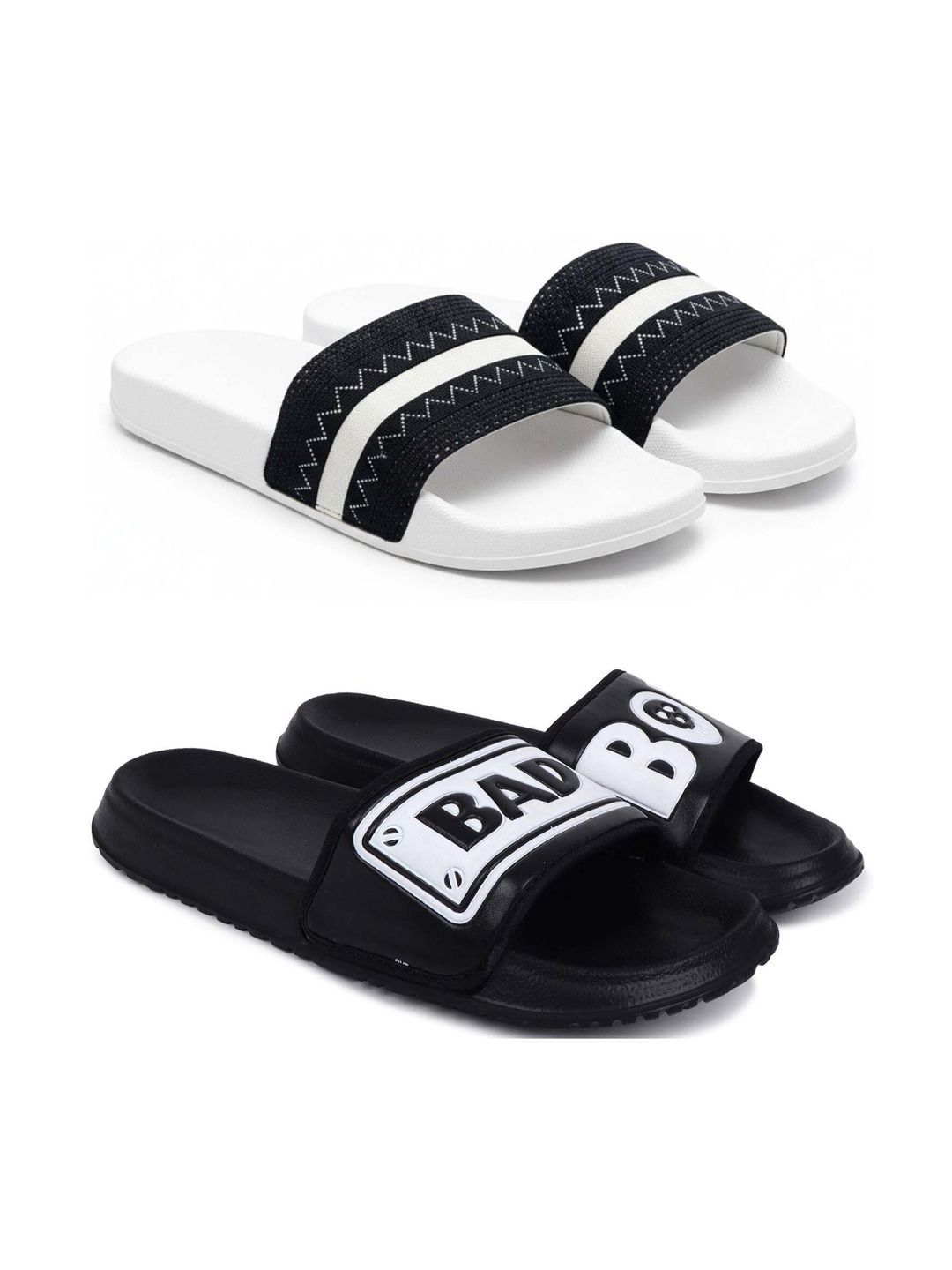 KAPYANSH Men Striped Sliders