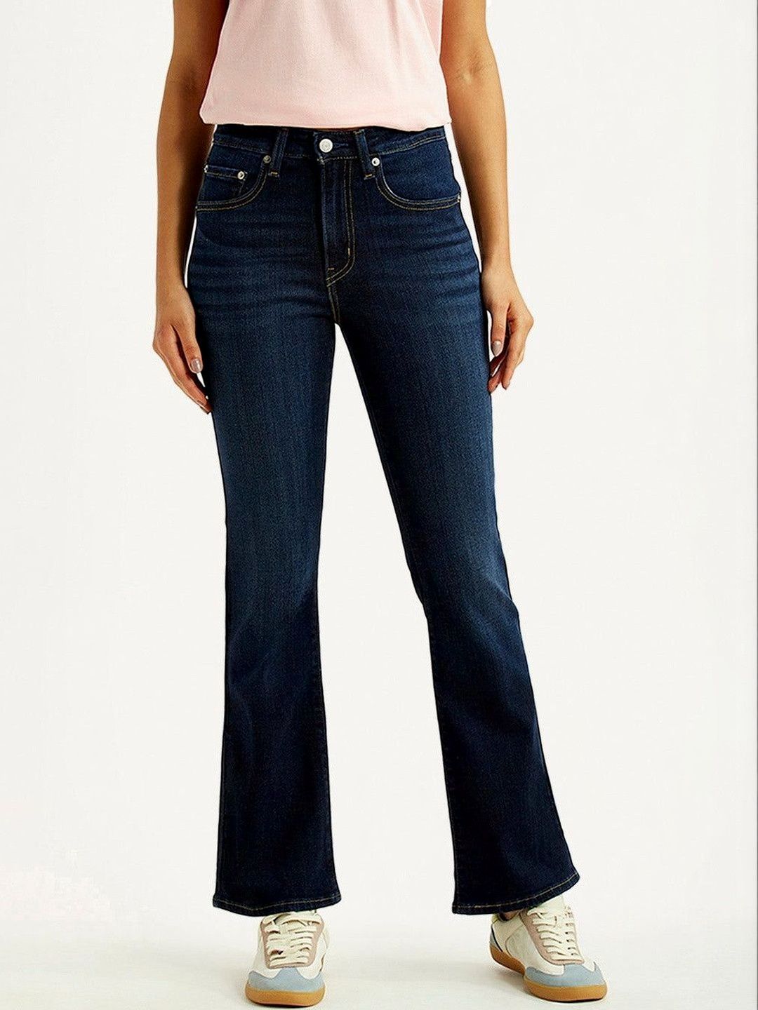 Levis Levis Women's Mid Rise Flared Fit Navy Jeans