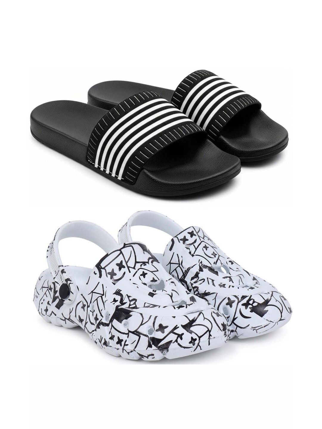 Pampy Angel Men Striped Thong Flip-Flops
