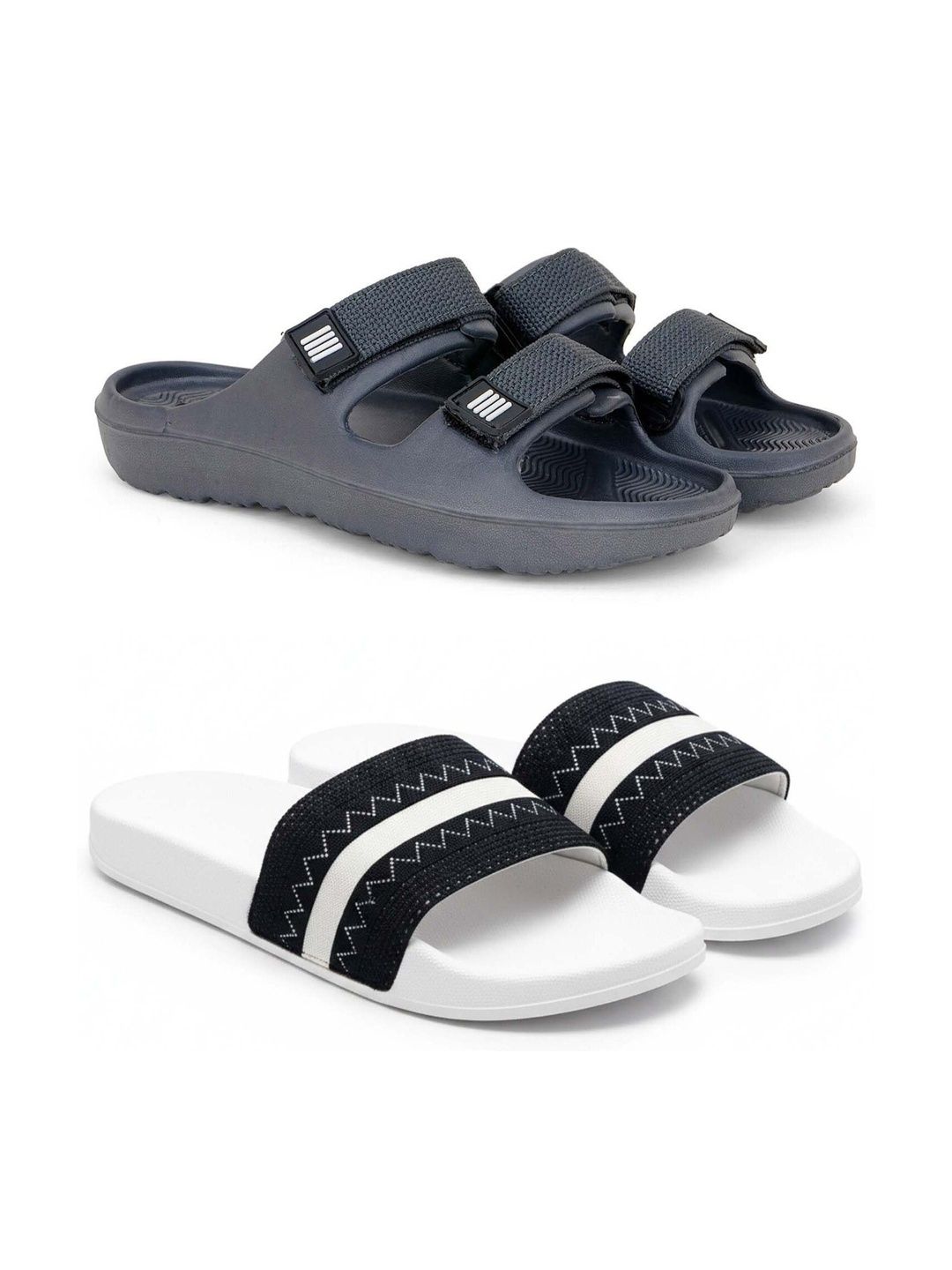 KAPYANSH Men Striped Sliders