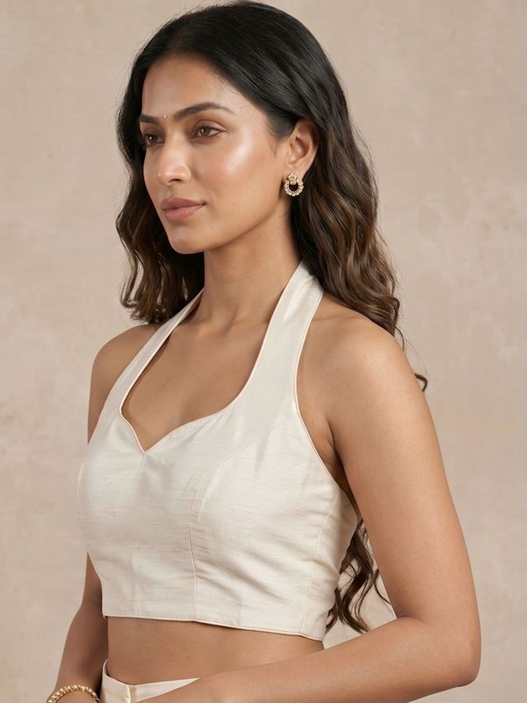 Mytrendzs Mytrendzs Cotton Blend Solid Saree Blouse