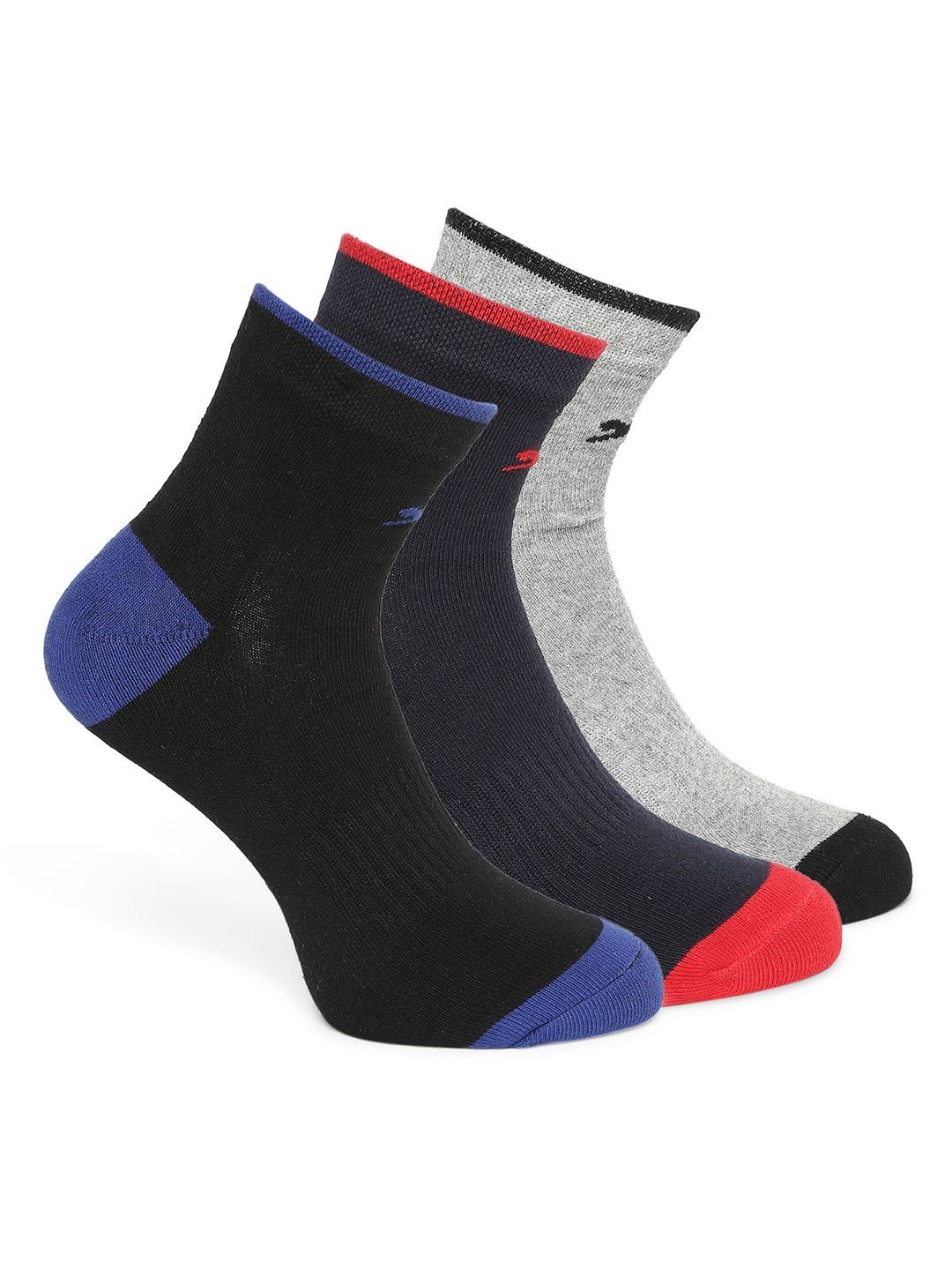 Black Panther Pack Of 3 Solid Cotton Ankle-Length Socks