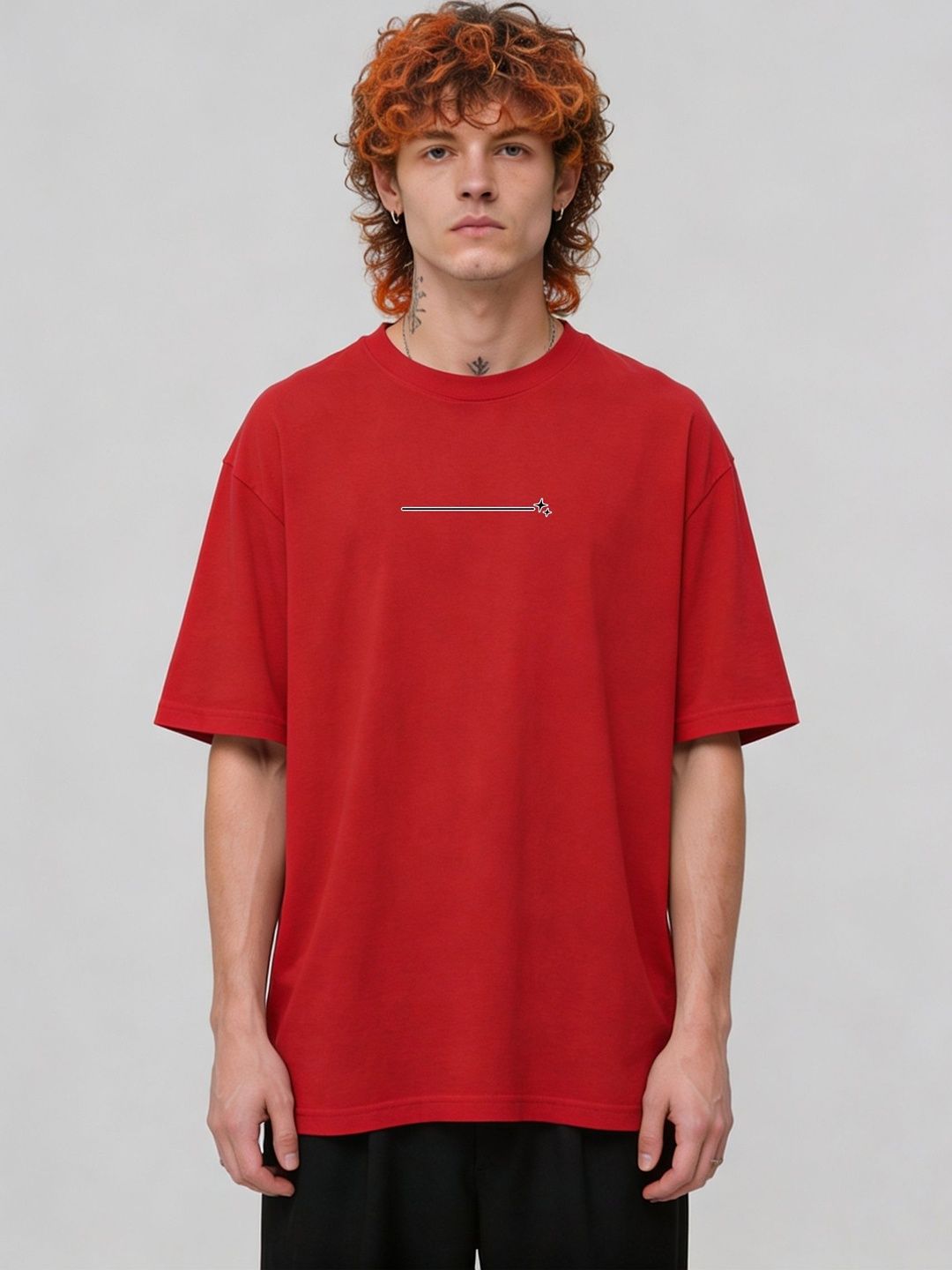 FARDA Unisex Printed Drop-Shoulder Sleeves T-shirt
