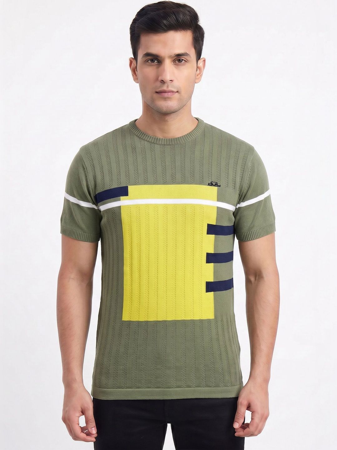 Plugin Men Striped T-shirt