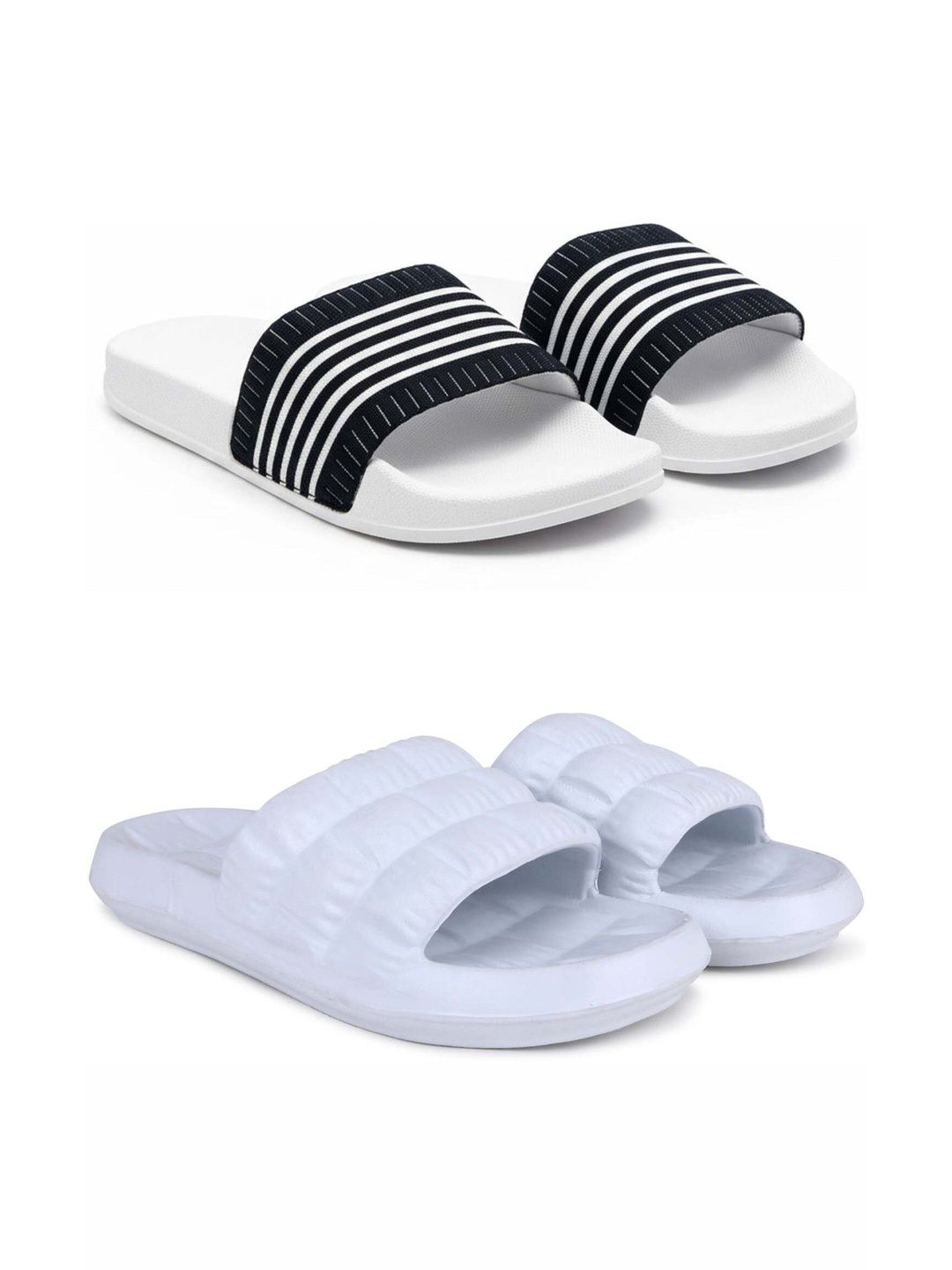 KAPYANSH Men Striped Sliders