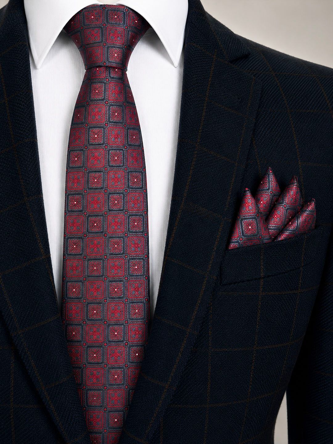 Cazzano Men Checked Skinny Tie