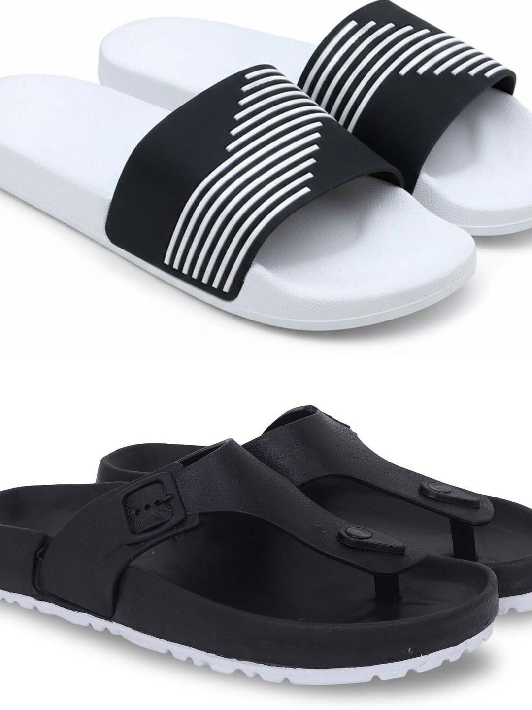 Pampy Angel Men Striped Thong Flip-Flops