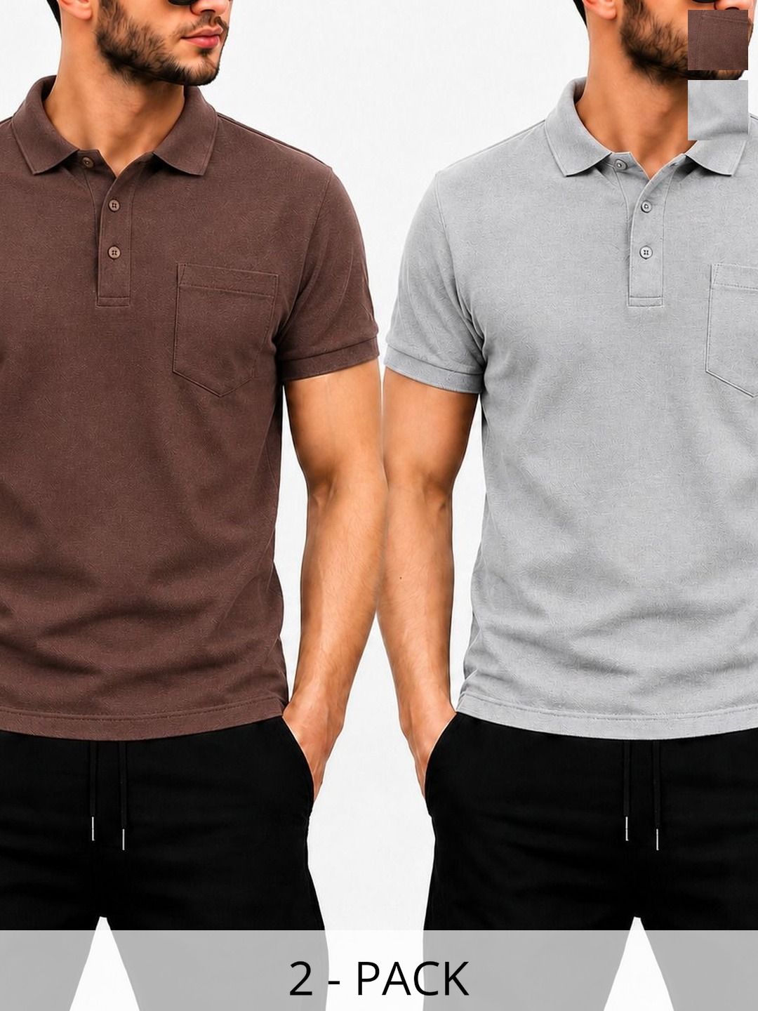SCUBA Men 2 Polo Collar Pockets T-shirt