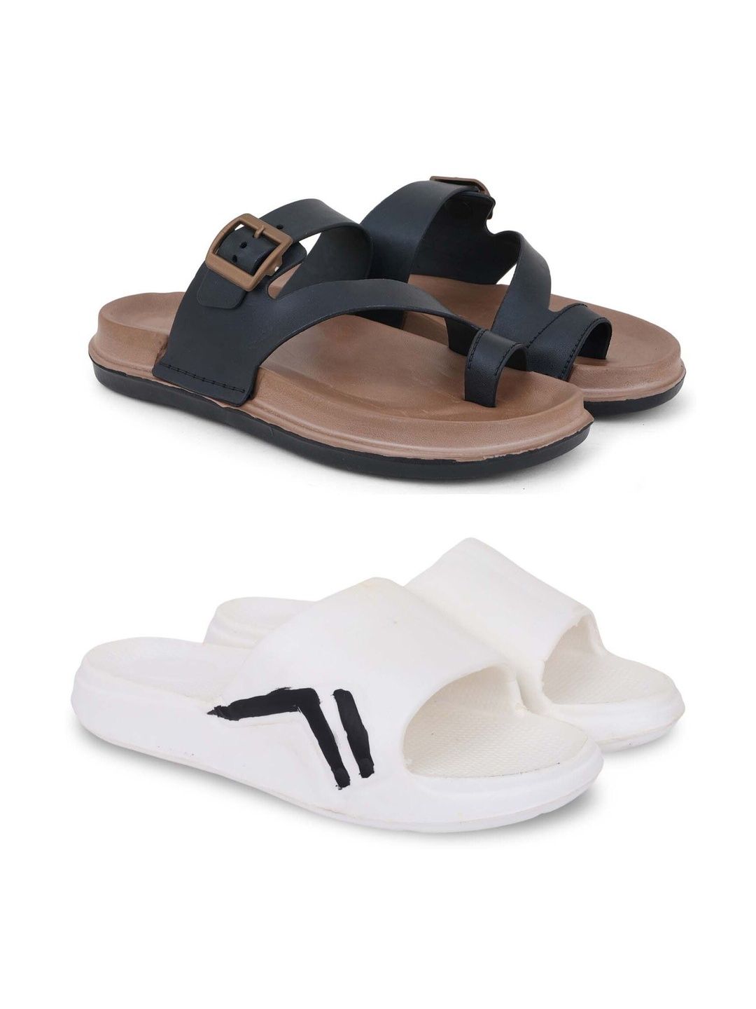 KAPYANSH Men Colourblocked Thong Flip-Flops
