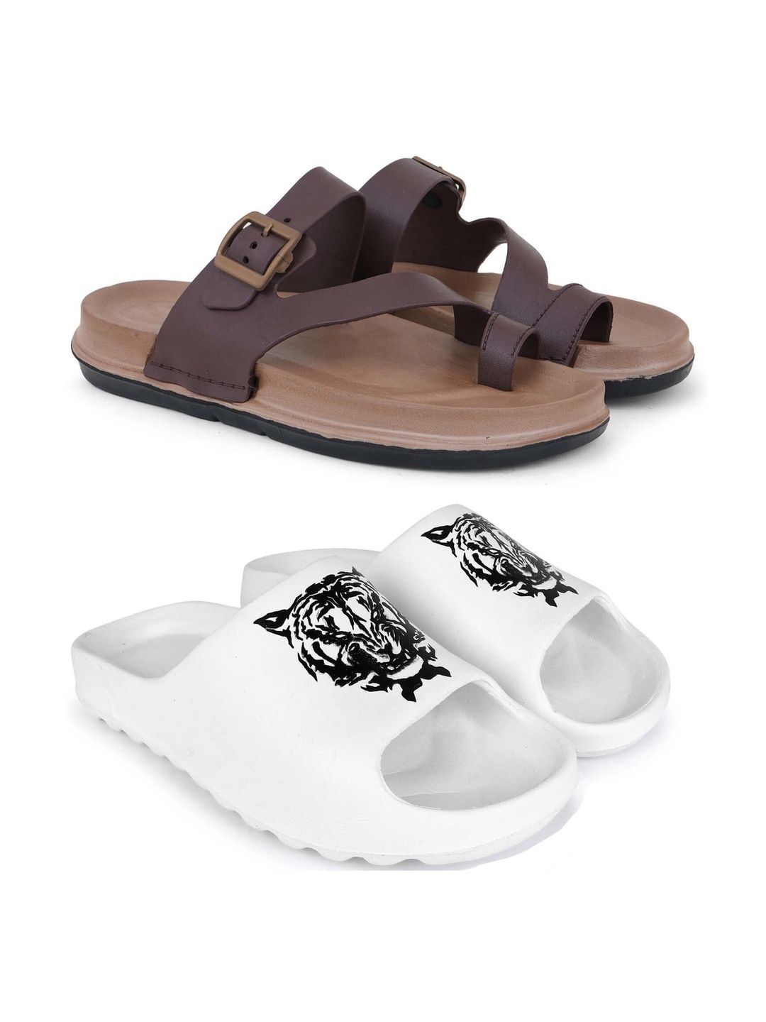 KAPYANSH Men Printed Sliders