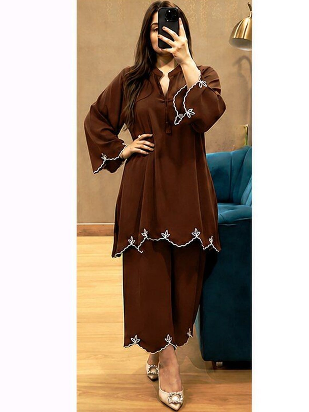 kipek Embroidered Tunic with Trousers
