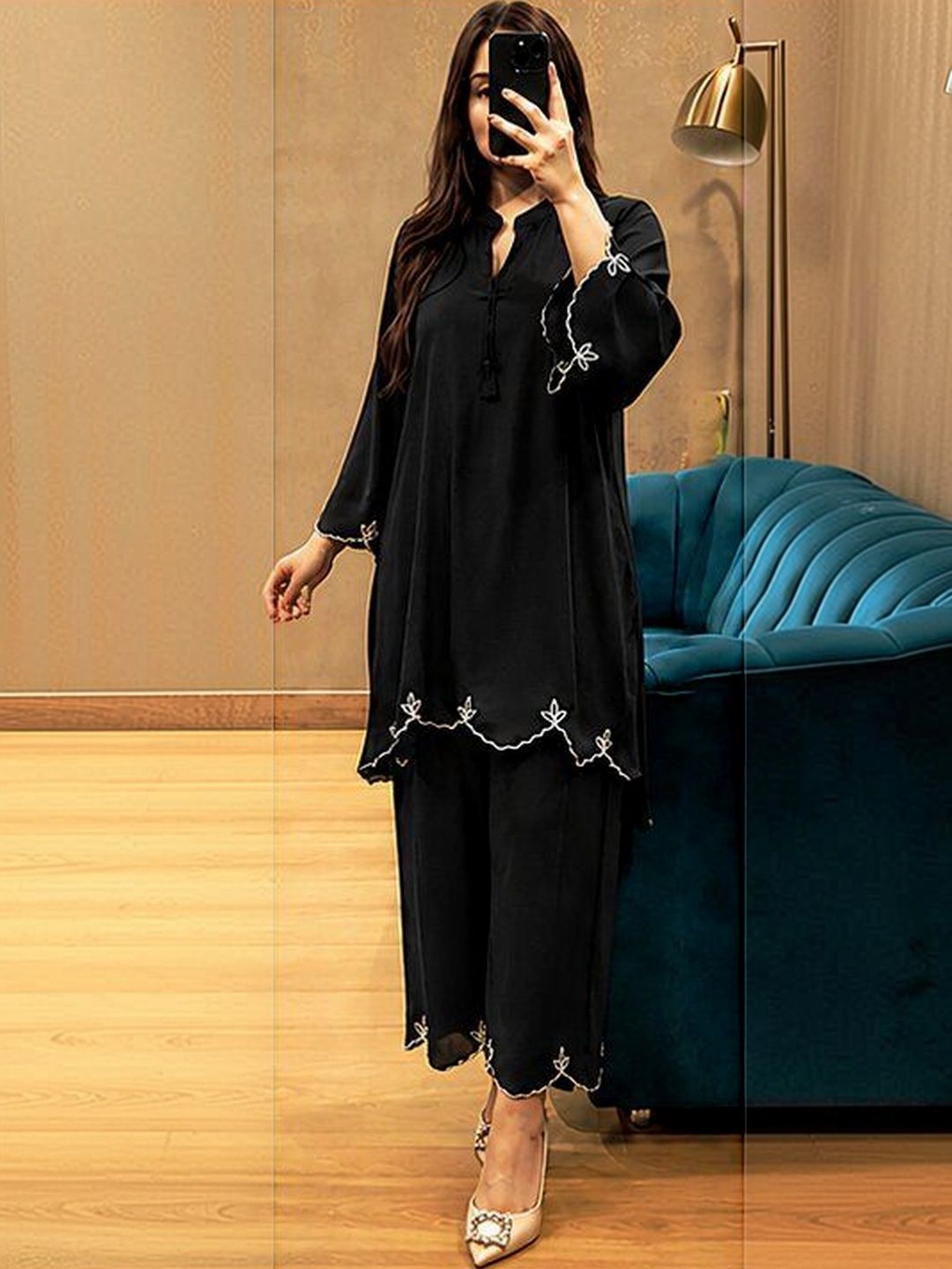 CHIRAAI Embroidered Top with Palazzos