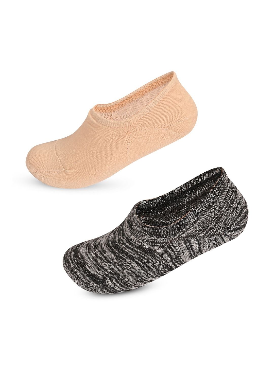 LOOM LEGACY Men Pack of 2 Cotton Blend Assorted Patterned Shoe Liners Socks