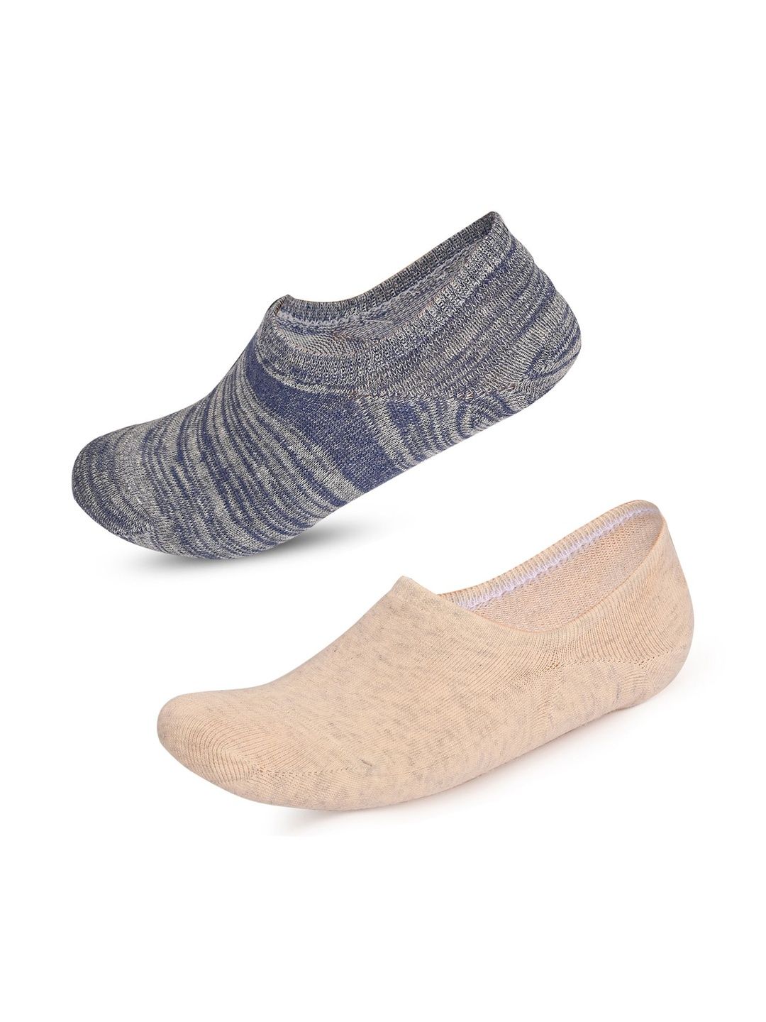 LOOM LEGACY Men Pack of 2 Cotton Blend Assorted Patterned Shoe Liners Socks